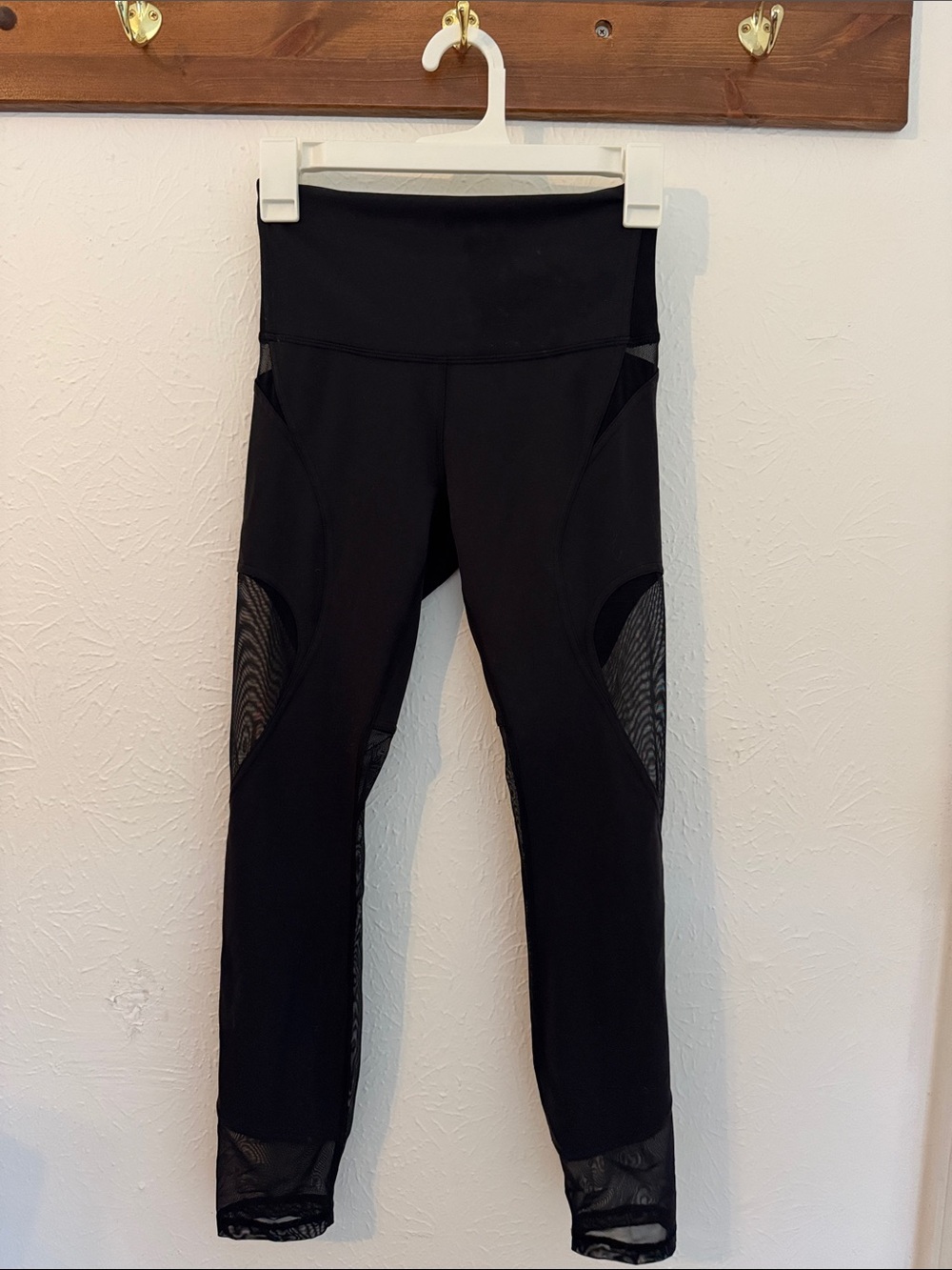 lululemon athletica Black High-Rise Leggings with Mesh Insets